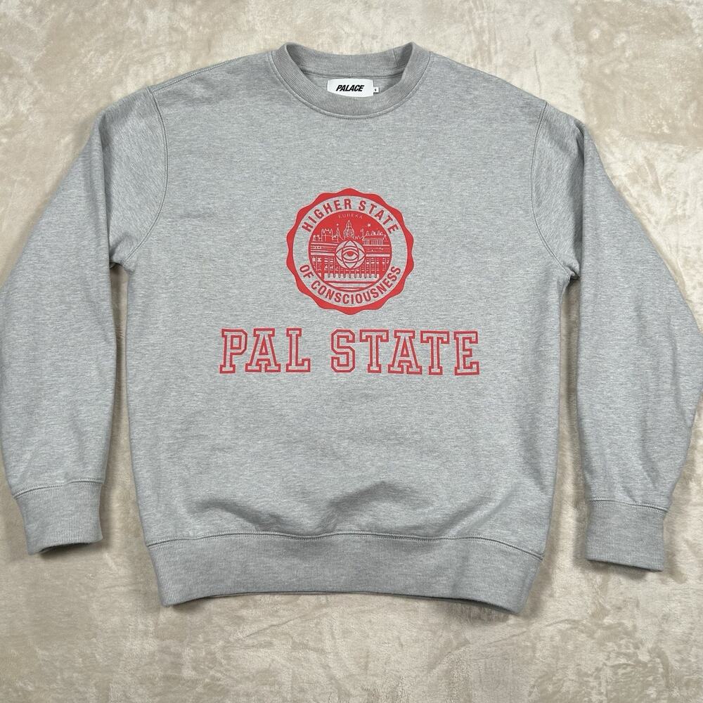 Palace Skateboards Gray Pal State College Logo Sweatshirt Men's Size Small